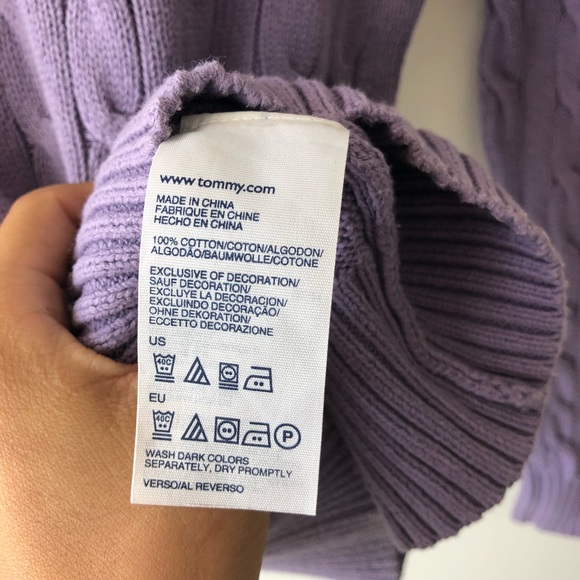 Tommy Hilfiger Purple Knitted Long Sleeve Sweater - Picture 4 of 4